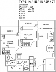 Kensington Square Floor Plan 2BR