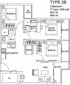 Kensington Singapore Floor Plans 3 Bedrooms